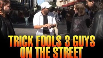 Easy Card Force :  Trick Fools 3 Guys On The Street