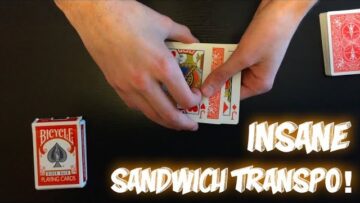 IMPOSSIBLE Sandwich Transpo! Card Trick Performance And Tutorial!